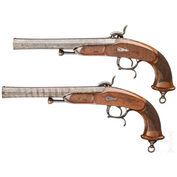 A French pair of M 1833 officer's pistols, 1st model
