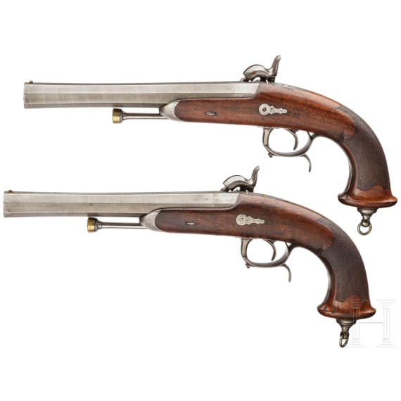 A cased pair of M 1833 officer's pistols