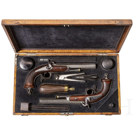 A cased pair of M 1833 officer's pistols