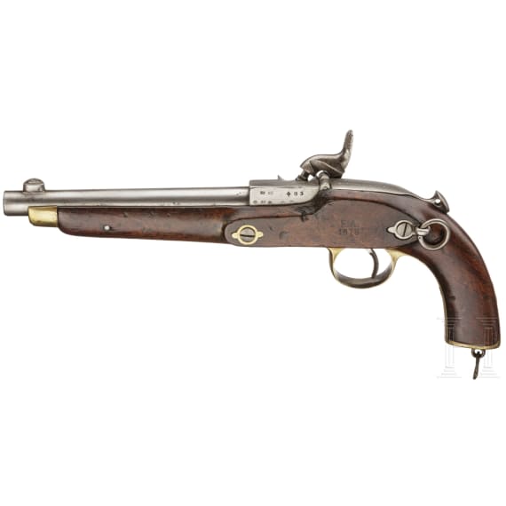 A breechloading percusion pistol, Westley Richards & Co., Portugal Contract, 1867