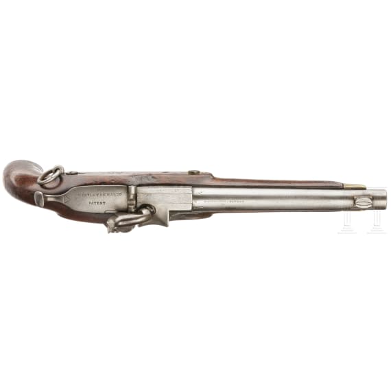 A breechloading percusion pistol, Westley Richards & Co., Portugal Contract, 1867