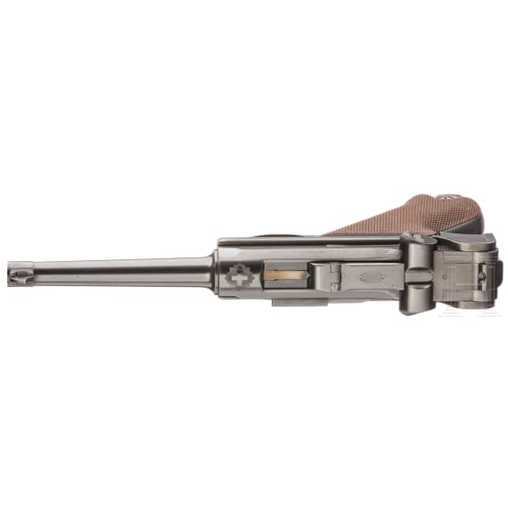 A Parabellum Mod. 1900, Swiss Service Pistol, 1st pattern without milling groove for magazine release button