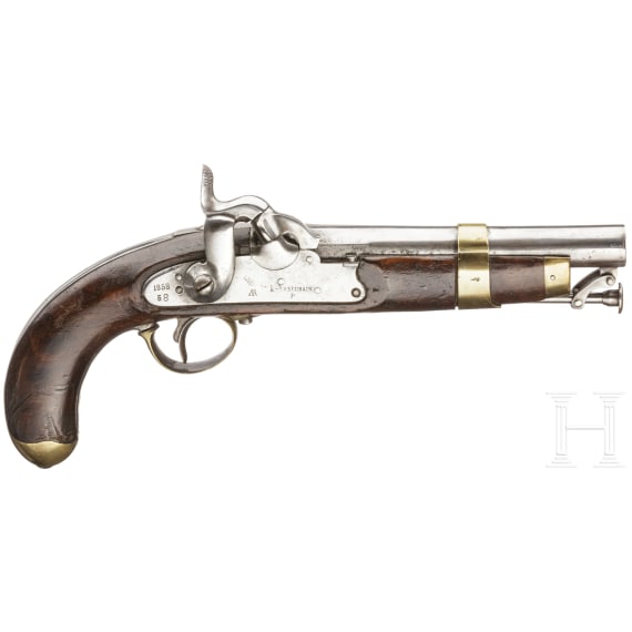 A percussion pistol M 1852, Cavalry and Guardia Civil, made 1858
