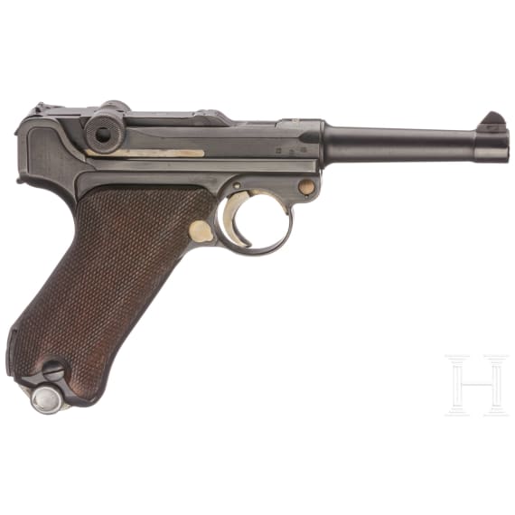 Pistole 08, Mauser, Code "1937 - S/42", mit Anschlagschaft