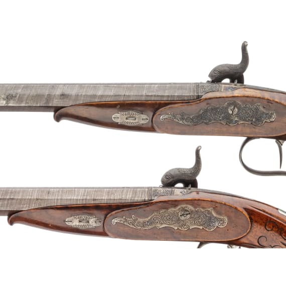 Ein Paar Perkussionspistolen, Adam Kuchenreuter, Regensburg, um 1850