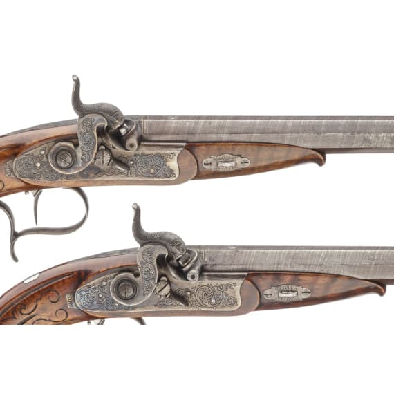 Ein Paar Perkussionspistolen, Adam Kuchenreuter, Regensburg, um 1850