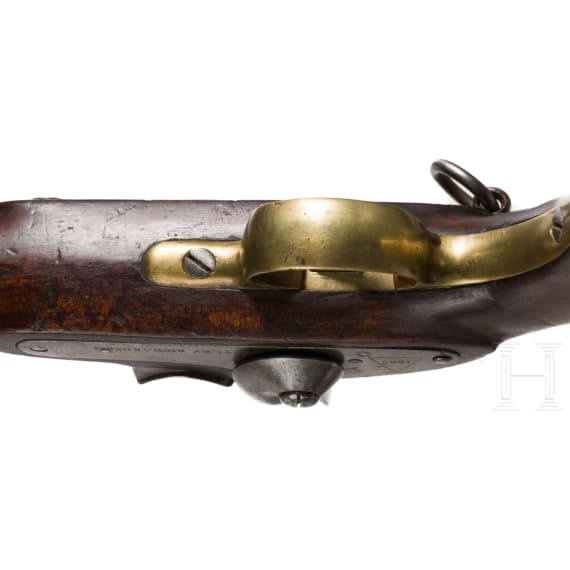 A breechloading percusion pistol, Westley Richards & Co., Portugal Contract, 1867