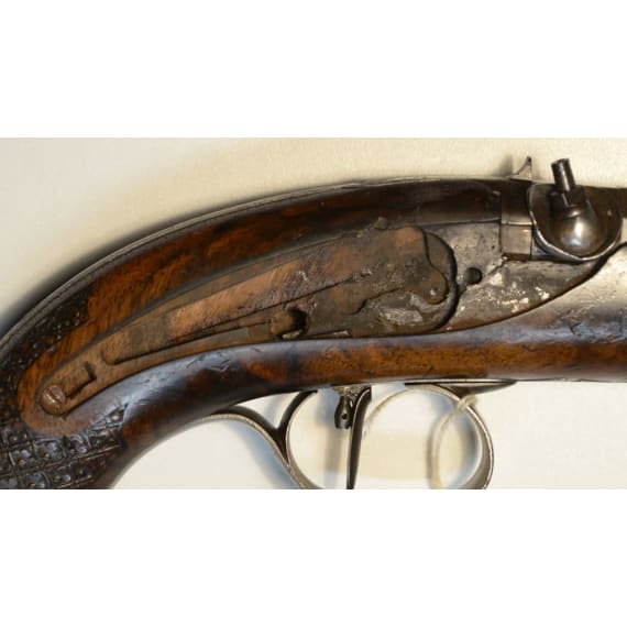 A French percussion pistol, Merieux &agrave; St. Etienne, circa 1840