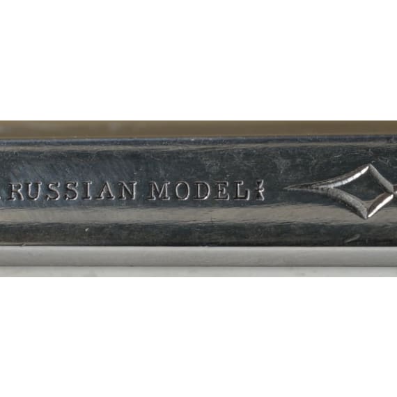A cased deluxe Model 3 Russian First Model with engraved nickel finish
