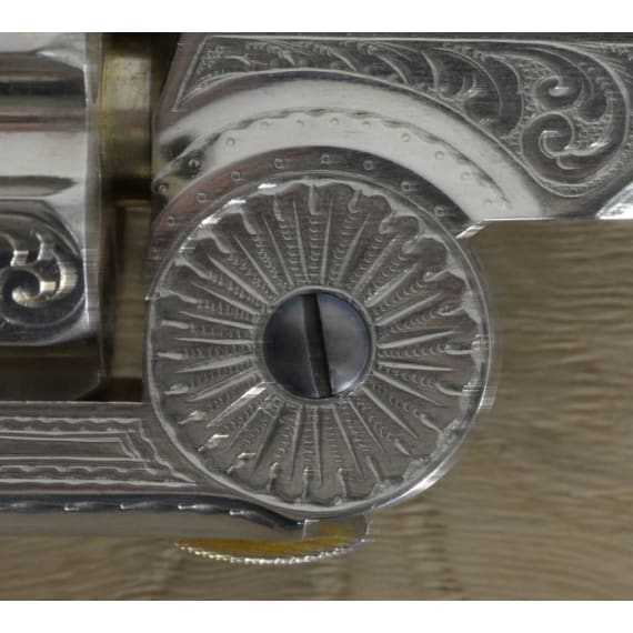 A cased deluxe Model 3 Russian First Model with engraved nickel finish