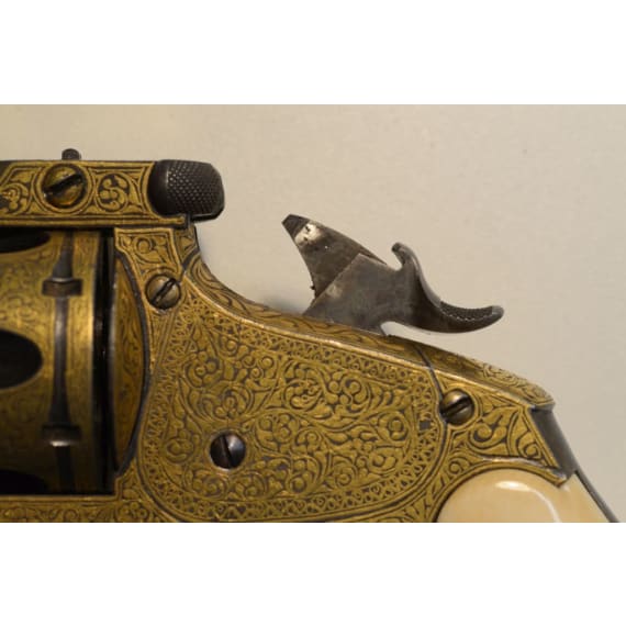 A gilded deluxe Smith & Wesson New Model No. 3 Revolver for the oriental market
