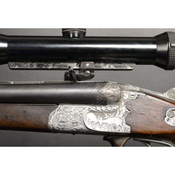 A pre-war three-barrel rifle-shotgun, Suhl