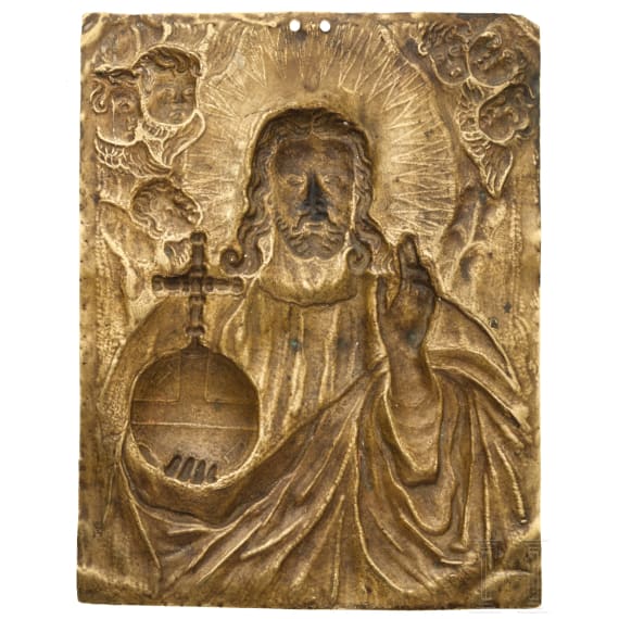 A relief plate "Salvator Mundi", Antwerp, circa 1600