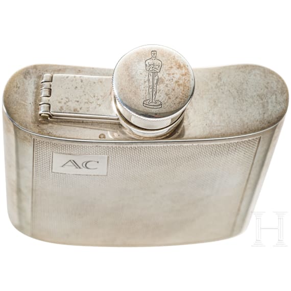 An English silver pocket flask, London, 20th century