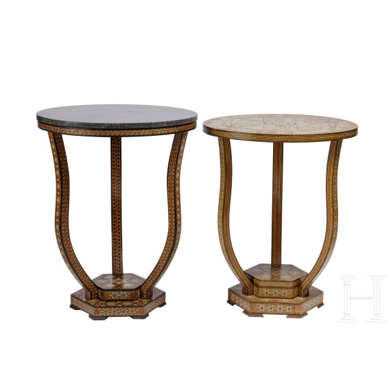 A set of two elegant North African side tables, 19th century