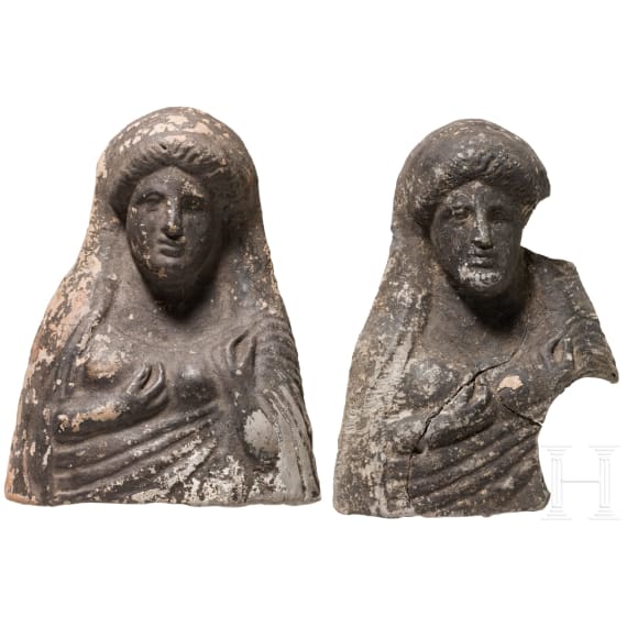 Two Greek Votive protomes, 5th century B.C.