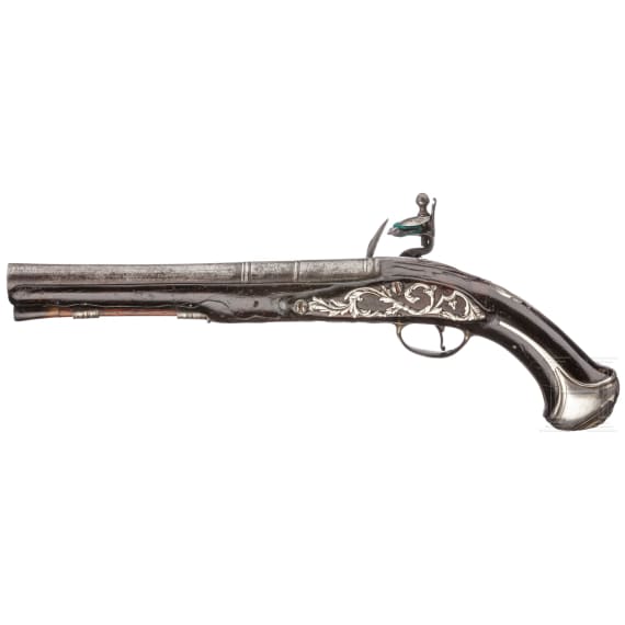 A flintlock pistol by Robert Harvey, London, circa 1700