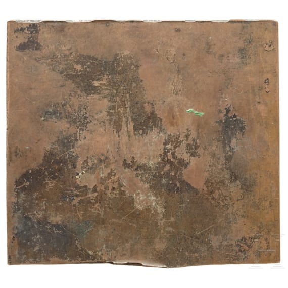 A German copper printing plate, circa 1700