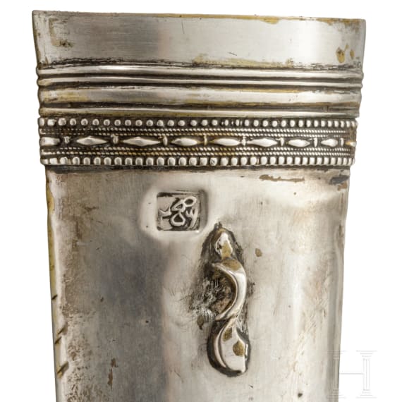 Kandschar mit silberner Scheide, osmanisch, um 1800