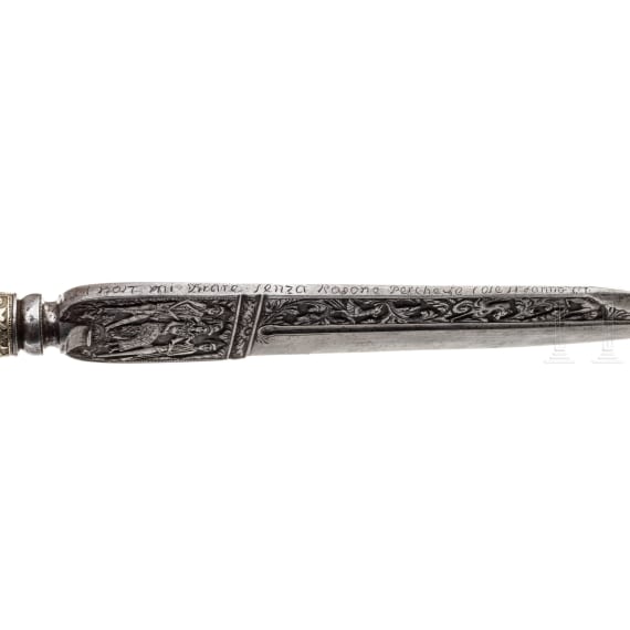 Großes Messer mit Eisenschnittdekor, Ligurien, um 1800