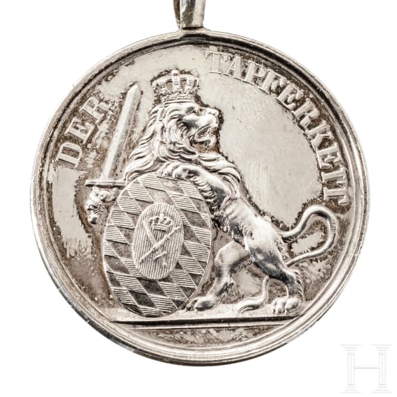 A Bavarian silver Military Merit Medal ("Bravery Medal") awarded in the World War of 1914/18
