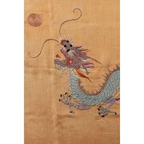 A Yellow Dragon Flag, ensign of the Qing dynasty, between 1888 and 1912