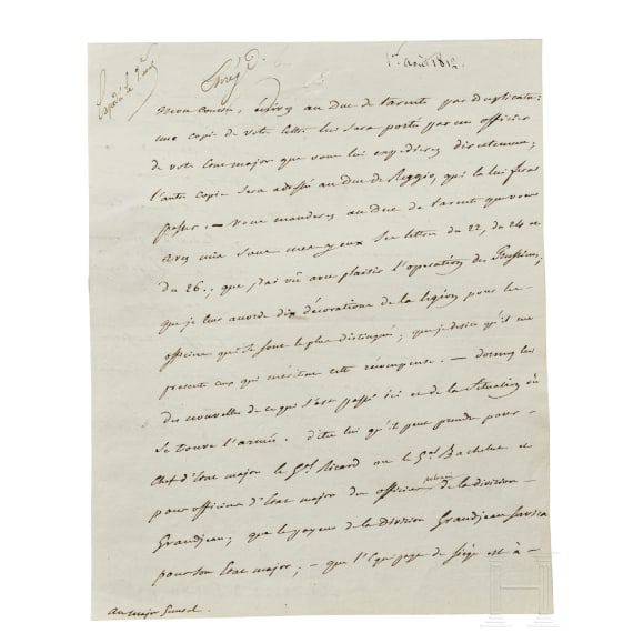 Napoleon I – a letter signed by his own hand, Vitebsk, 1.8.1812