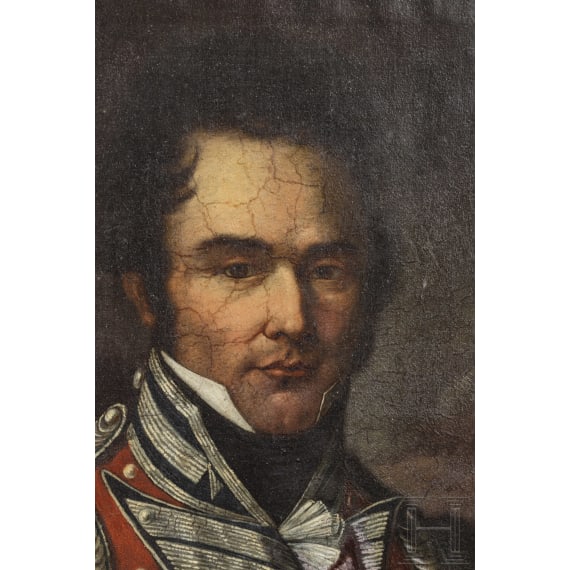 Captain Edmund Tugginer in de Roll's Regiment – a portrait painting, dated 1821