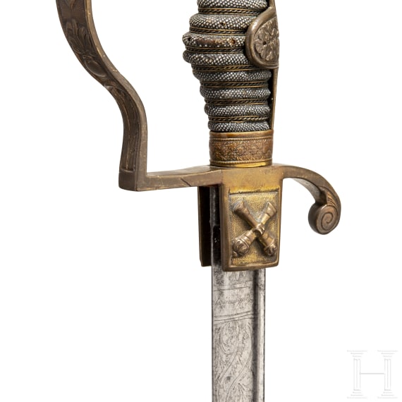 Säbel für Offiziere der Artillerie des Hamburger Bürgermilitärs, um 1840