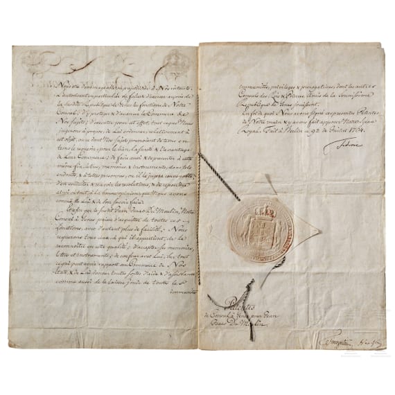 König Friedrich II. - Patent für den Konsul in Genua, datiert 1764