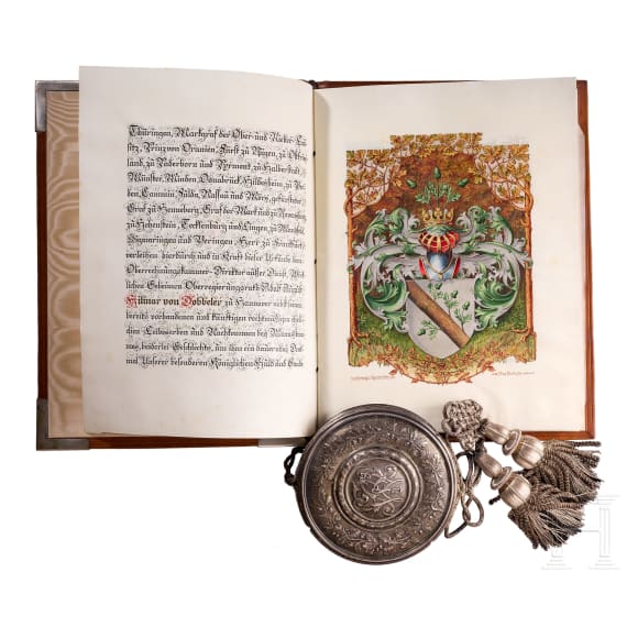 Emperor William II - a patent of nobility for Hilmar von Dobbeler, Director of the Senior Audit Office