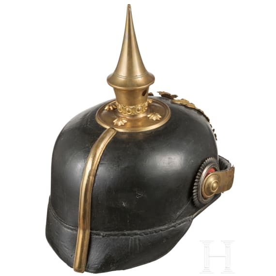 A helmet for an officer of the 7th Thuringian Infantry Regiment No. 96, II. Battalion (Principality Reuss), circa 1910