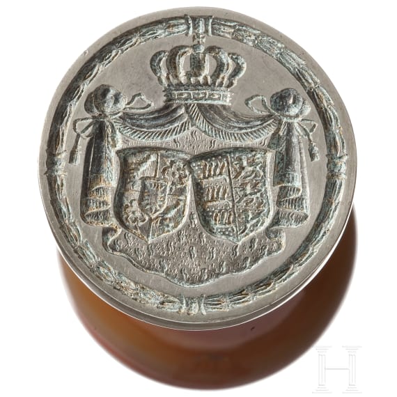 King William II and Queen Charlotte of Württemberg – a personal seal with alliance coat of arms