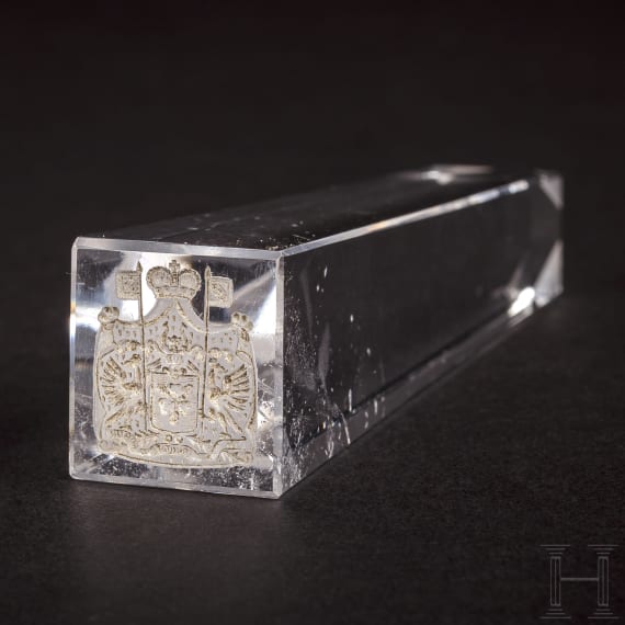 Otto Fürst von Bismarck (1815-98) – his personal rock crystal desk seal with the princely coat-of-arms since 1871