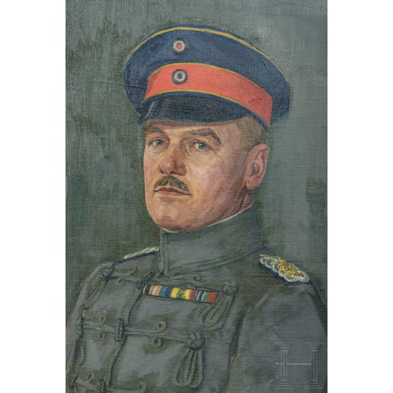 A portrait painting of a major of the hussars