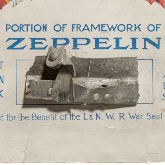 A fragment of the frame of the German Zeppelin "L 33" which was shut down in 1916 near Essex/England