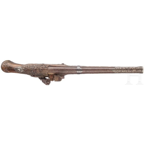 A silver-mounted flintlock pistol, Balkans, circa 1800