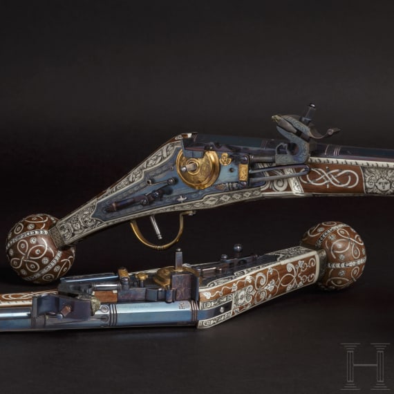 Ein Paar Radschlosspistolen, Repliken im Stil des 16. Jhdts.