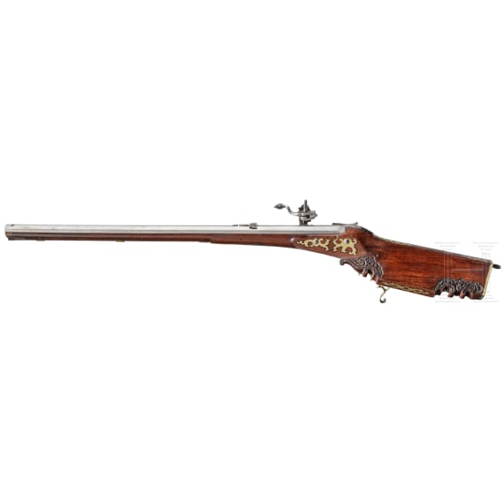 A chiselled wheellock rifle, Rainer, Graz, circa 1720