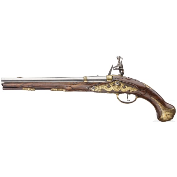 A flintlock pistol by Christof Wanner in Maastricht, early 18th century