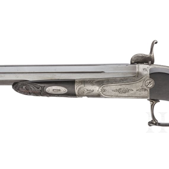 A cased pair of pinfire pistols by Jansen of Brussels, circa 1865