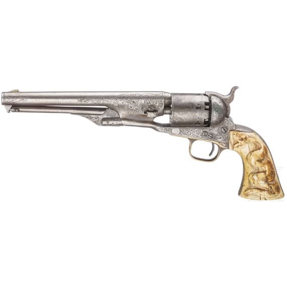 A Colt Navy Mod. 1861, factory engraved, ivory grips
