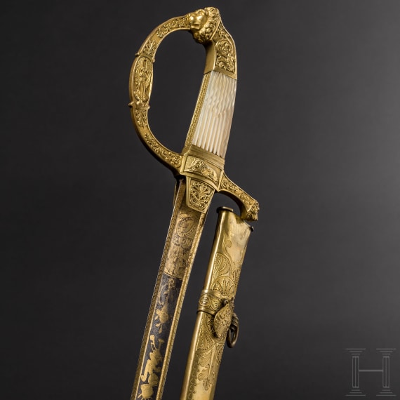 A significant deluxe sabre for high officers with Damascus blade, 1st quarter of the 19th century