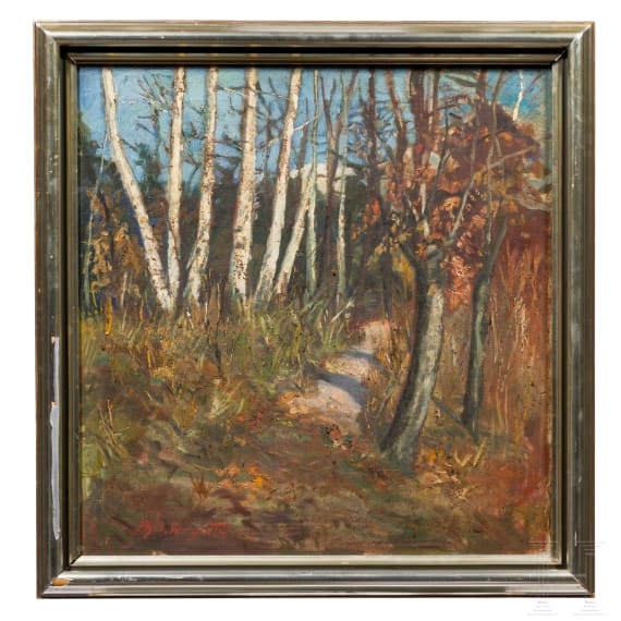 Phillipp Vergott (1887 -1939) - "Waldlandschaft mit Birken", Wien, um 1920