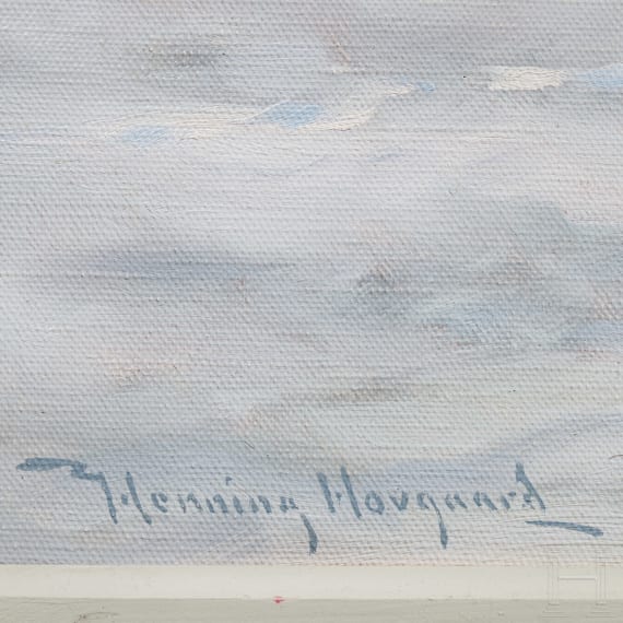 Henning Hougaard (1922-95), Gem&auml;lde "Elche im Schnee"