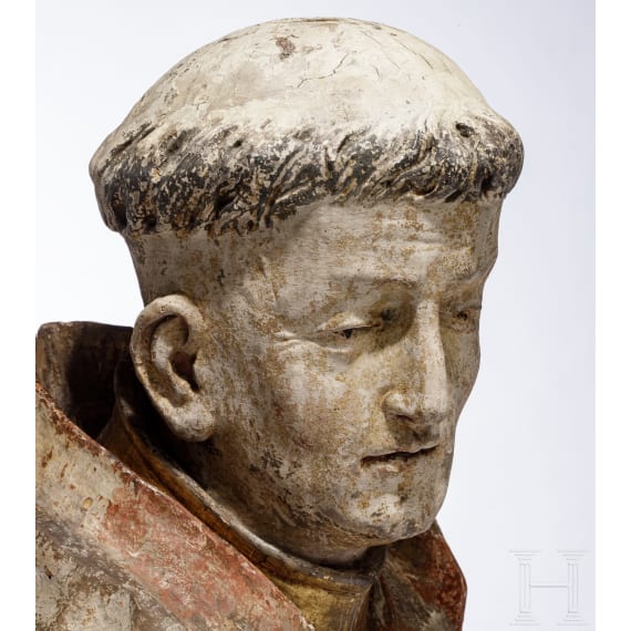 B&uuml;ste eines M&ouml;nches, m&ouml;glicherweise der Hl. Franziskus, Johann Meinrad Guggenbichler zugeschrieben, &Ouml;sterreich, 17./18. Jhdt.