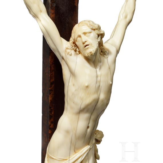 Kruzifix, Elfenbein, italienisch, um 1700, Geschenk von Ferdinand IV, Gro&szlig;herzog der Toskana