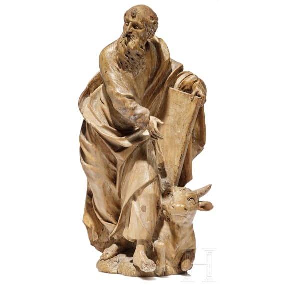 Figur des Evangelisten Lukas, Umkreis von Thomas Schwanthaler, um 1700