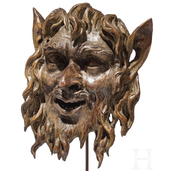 Gesicht eines Satyrs, &ouml;sterreichisch, wohl Wien, um 1700