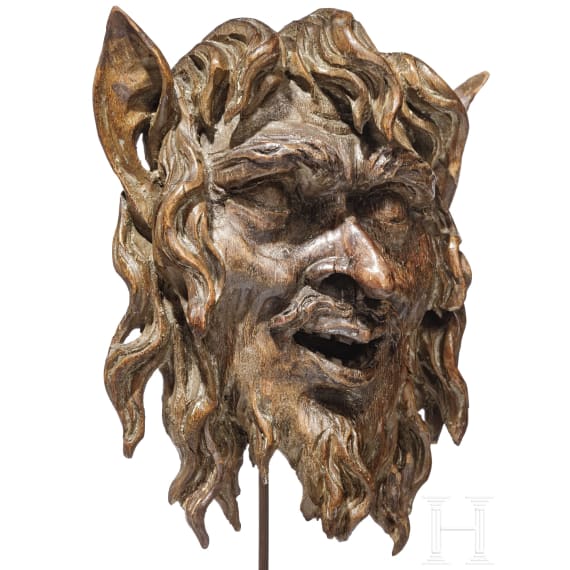 Gesicht eines Satyrs, &ouml;sterreichisch, wohl Wien, um 1700